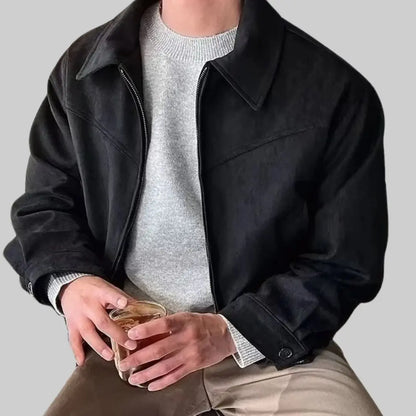 Lightweight Bomber Jacket for Men-Jacket-Theodore & Isadora-Black-S-Theodore &amp; Isadora