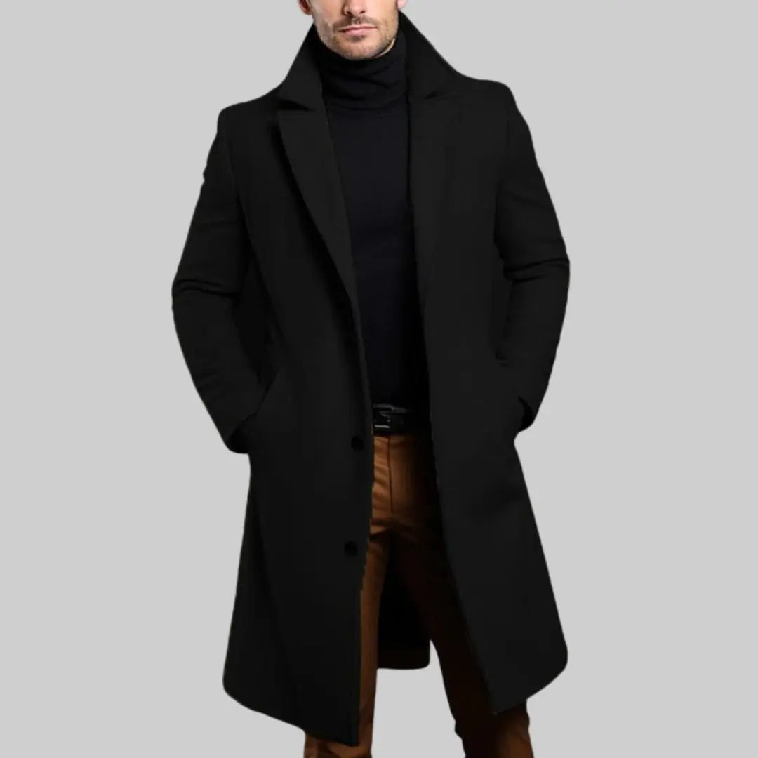 Old Money Luxury Men Trench Coat-Coat-Theodore & Isadora-Black-XS-Theodore &amp; Isadora