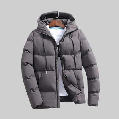 Warm Puffer Parka for Men-Coat-Theodore & Isadora-Gray-XS-Theodore &amp; Isadora