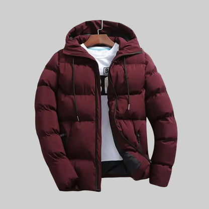 Warm Puffer Parka for Men-Coat-Theodore & Isadora-Red-XS-Theodore &amp; Isadora