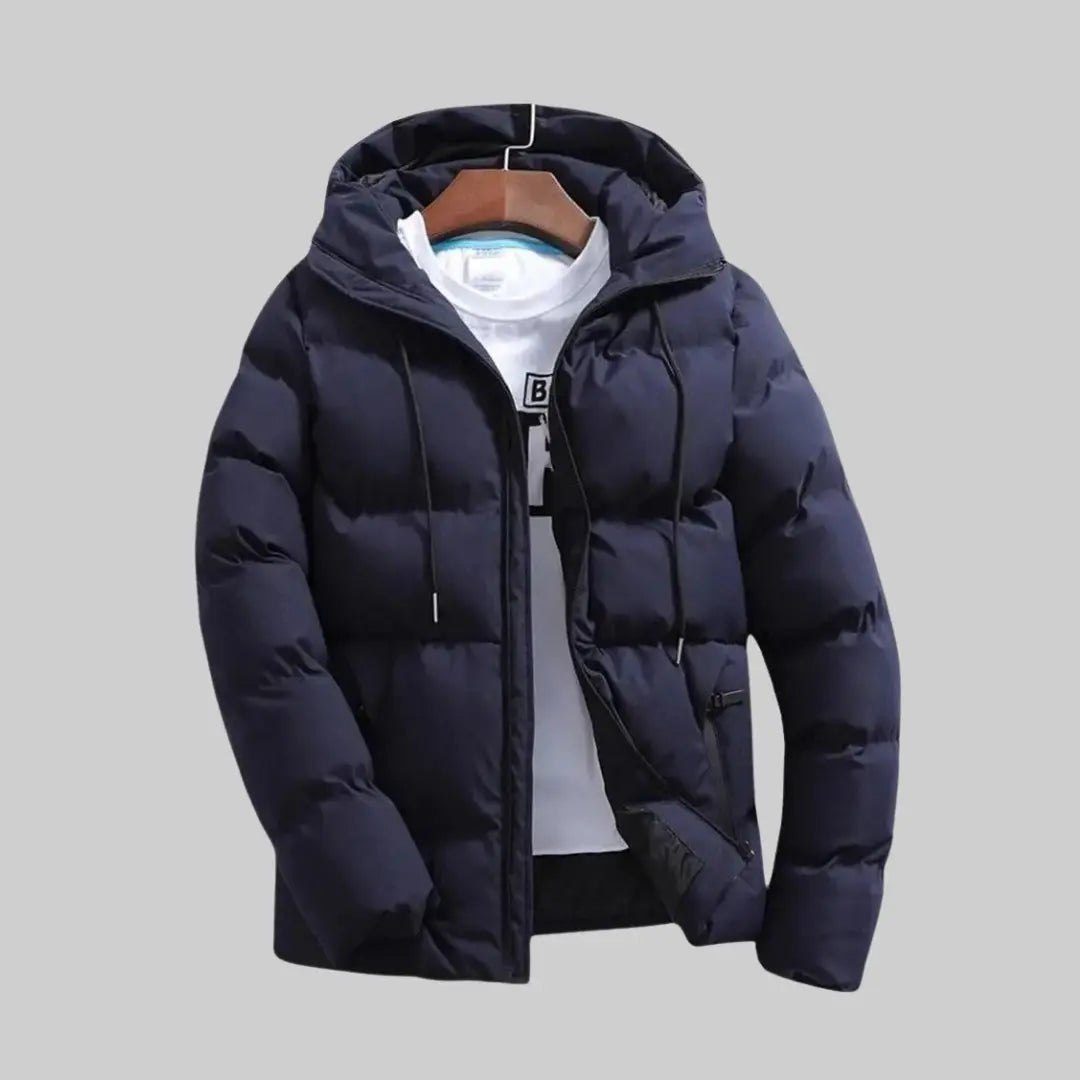 Warm Puffer Parka for Men-Coat-Theodore & Isadora-Navy-XS-Theodore &amp; Isadora