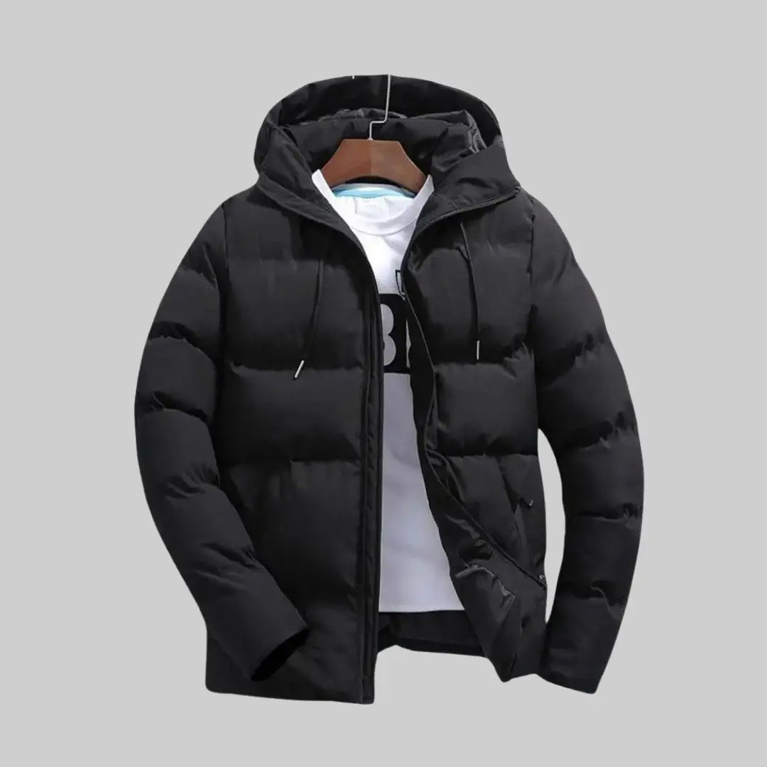 Warm Puffer Parka for Men-Coat-Theodore & Isadora-Black-XS-Theodore &amp; Isadora