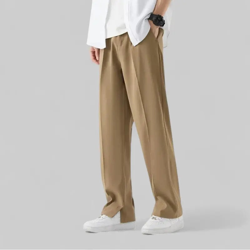 Casual Straight Leg Men's Office Pants-Trousers-Theodore & Isadora-Brown-S-Theodore &amp; Isadora