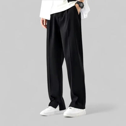 Casual Straight Leg Men's Office Pants-Trousers-Theodore & Isadora-Black-S-Theodore &amp; Isadora