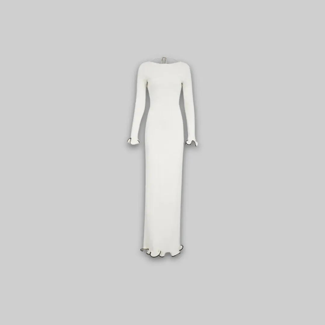 Elegant Long Dinner Dress-Dress-Theodore & Isadora-White-S-Theodore &amp; Isadora