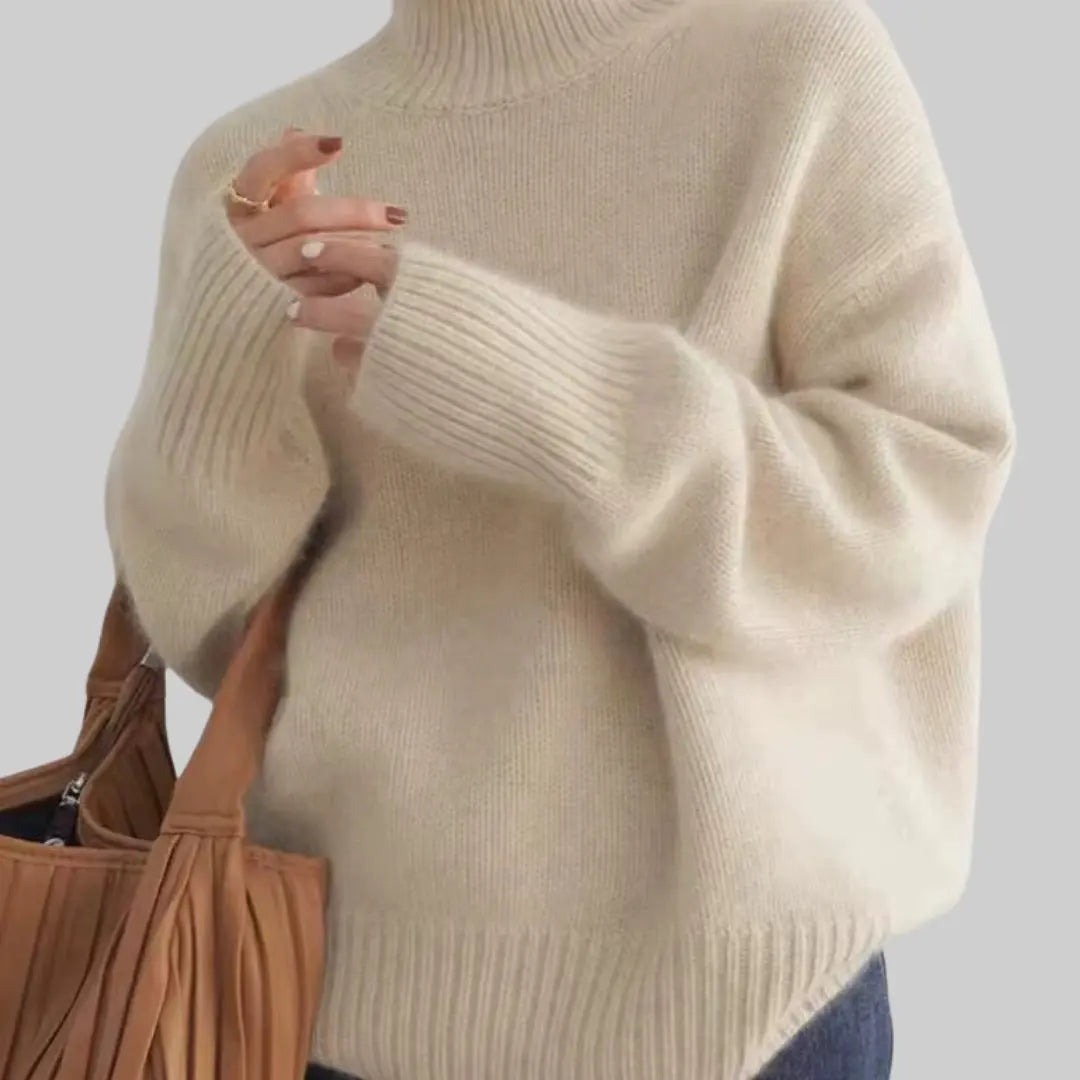 Elegant Premium Jumper with Turtleneck for Women-Sweater-Theodore & Isadora-White-S-Theodore &amp; Isadora