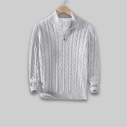 Men's Jumper with Half Zip-Sweater-Theodore & Isadora-Theodore &amp; Isadora