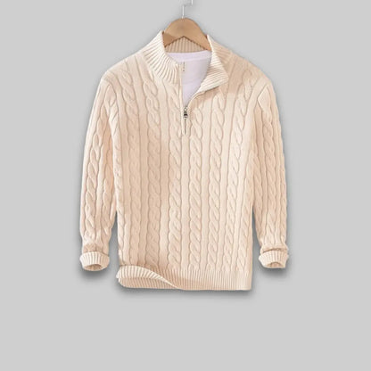 Men's Jumper with Half Zip-Sweater-Theodore & Isadora-Theodore &amp; Isadora