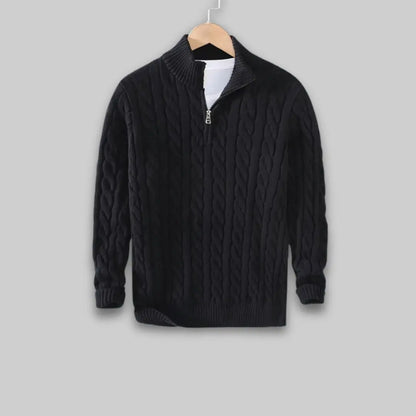 Men's Jumper with Half Zip-Sweater-Theodore & Isadora-Theodore &amp; Isadora