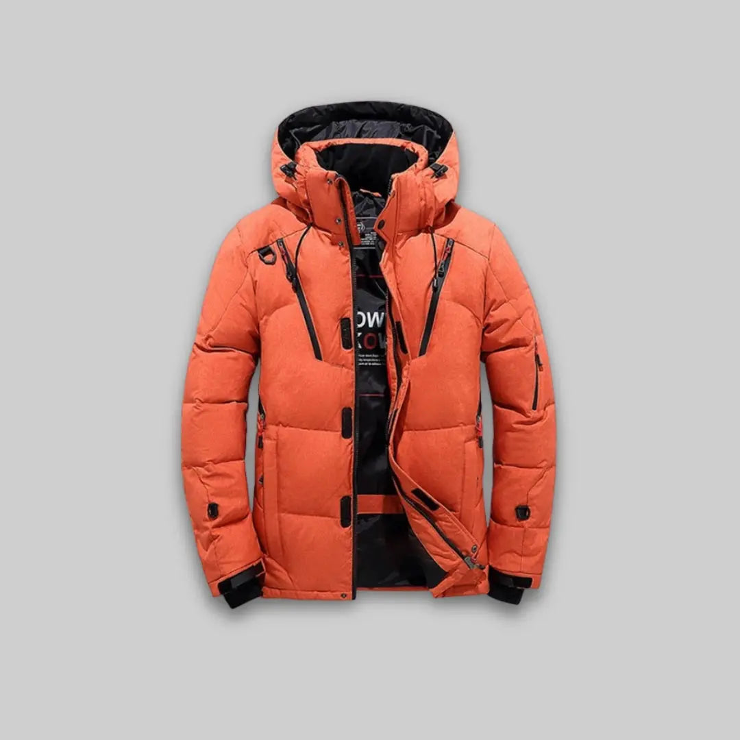 Thick Outdoor Men's Jacket-Jacket-Theodore & Isadora-Orange-S-Theodore &amp; Isadora