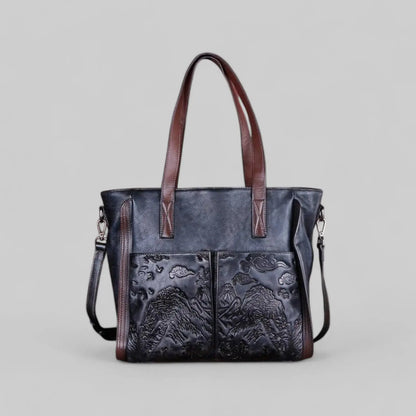 Special Print Vintage Shoulder Bag for Women-Handbag-Theodore & Isadora-Black-Theodore &amp; Isadora