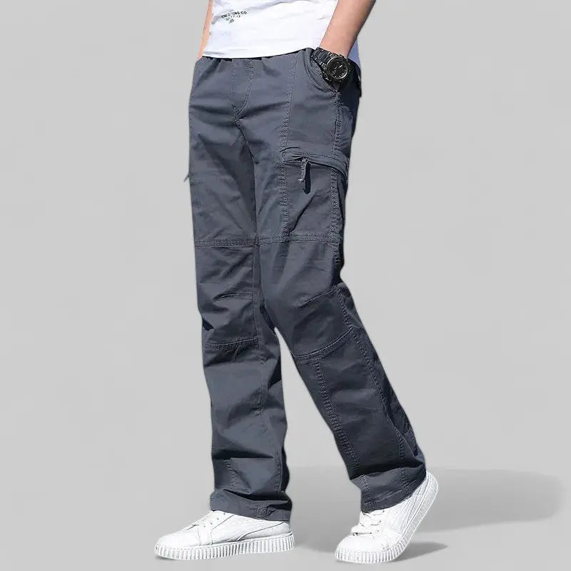 Casual Cargo Trousers for Men-Trousers-Theodore & Isadora-Gray-S-Theodore &amp; Isadora