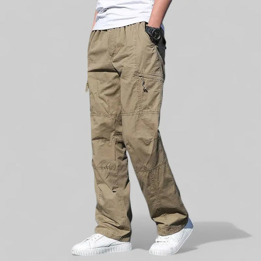 Casual Cargo Trousers for Men-Trousers-Theodore & Isadora-Khaki-S-Theodore &amp; Isadora