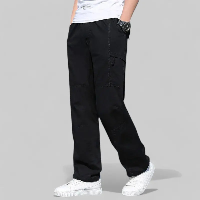 Casual Cargo Trousers for Men-Trousers-Theodore & Isadora-Black-S-Theodore &amp; Isadora