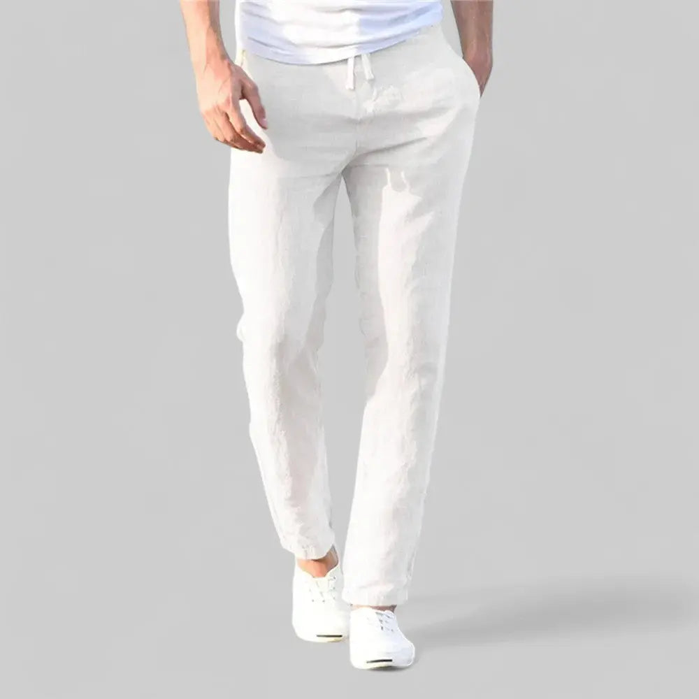 Men's Casual Business Trousers-Trousers-Theodore & Isadora-White-S-Theodore &amp; Isadora