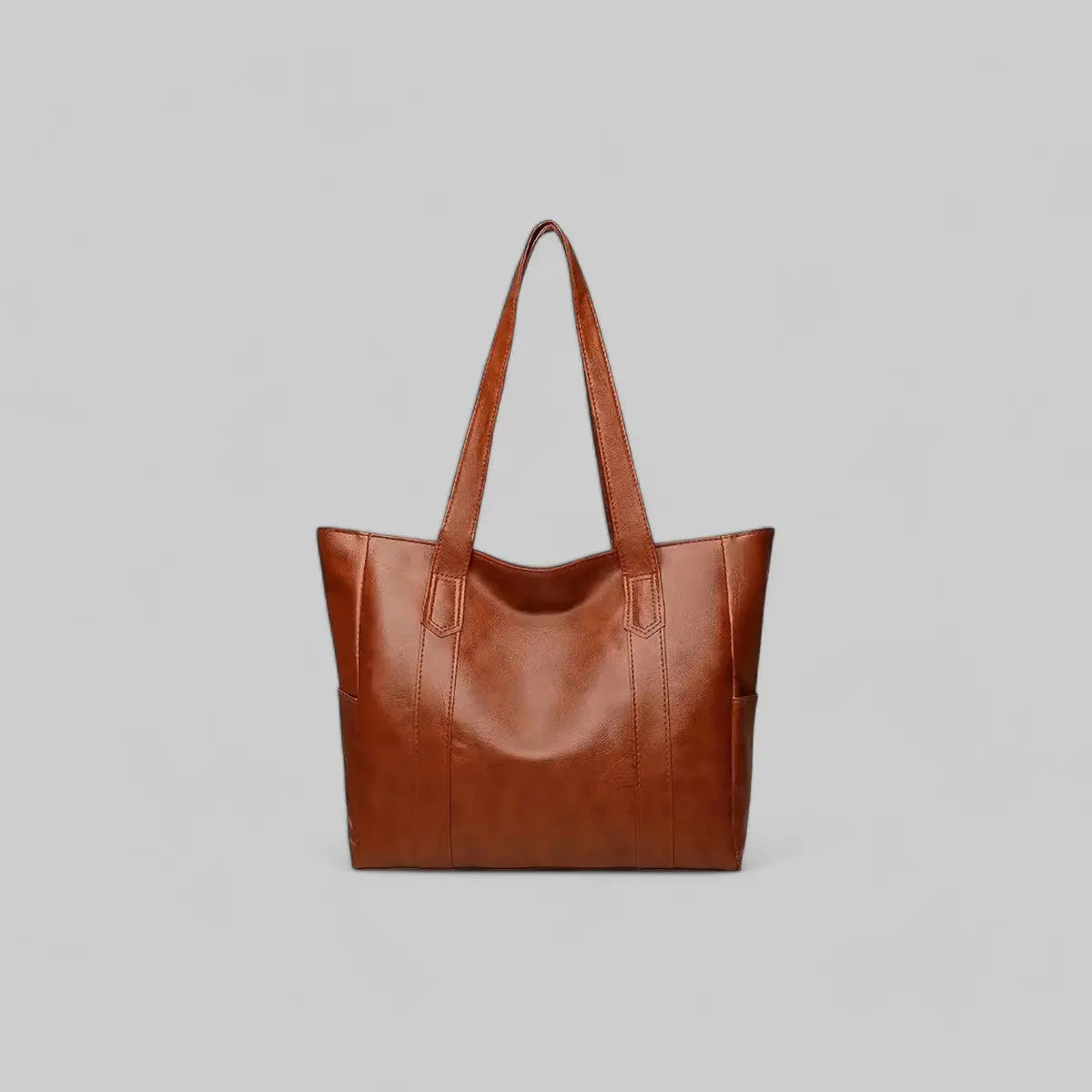 Large Retro Shopper Tote Bag for Women-Handbag-Theodore & Isadora-Brown-Theodore &amp; Isadora