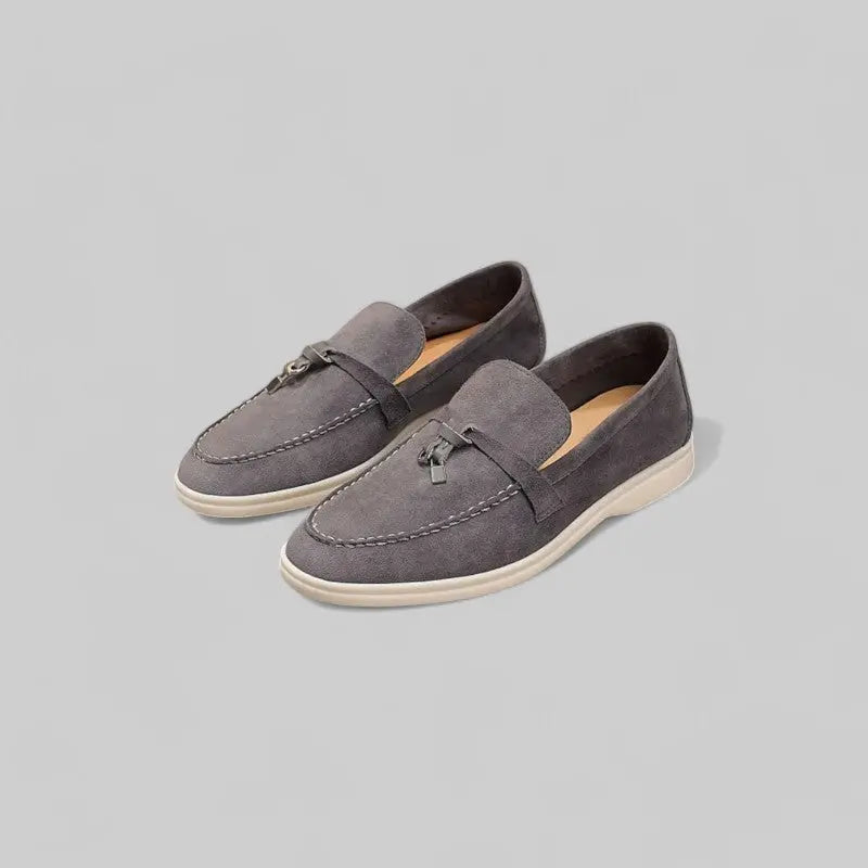 Elegant Moccasins with Tassels for Men-Shoes-Theodore & Isadora-Grey-4-Theodore &amp; Isadora