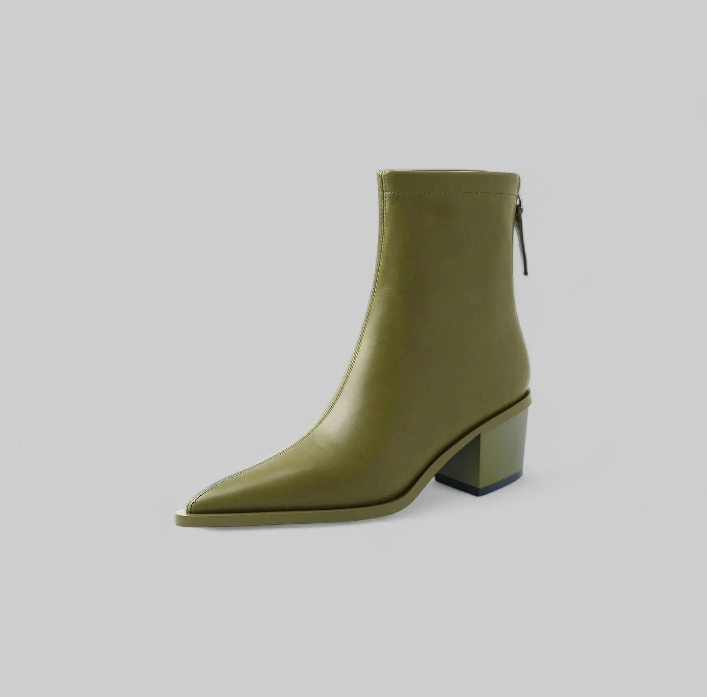 Pointed Toe Ankle Boots-Shoes-Theodore & Isadora-Green-3-Theodore &amp; Isadora